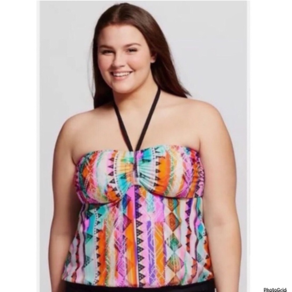 Heart and Harmony 1X plus size halter swimsuit tank top NWT